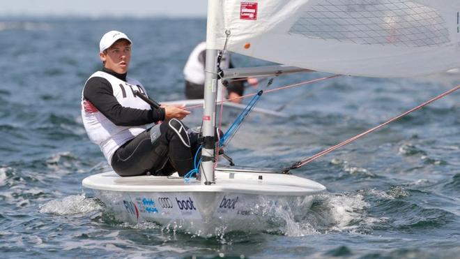 Marco Benini leads the Laser Man fleet at this erarly time - Para World Sailing Championships ©  Kieler Woche / okPress.de